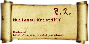 Nyilassy Kristóf névjegykártya